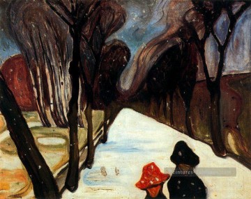neige qui tombe dans la voie 1906 Edvard Munch Peinture à l'huile